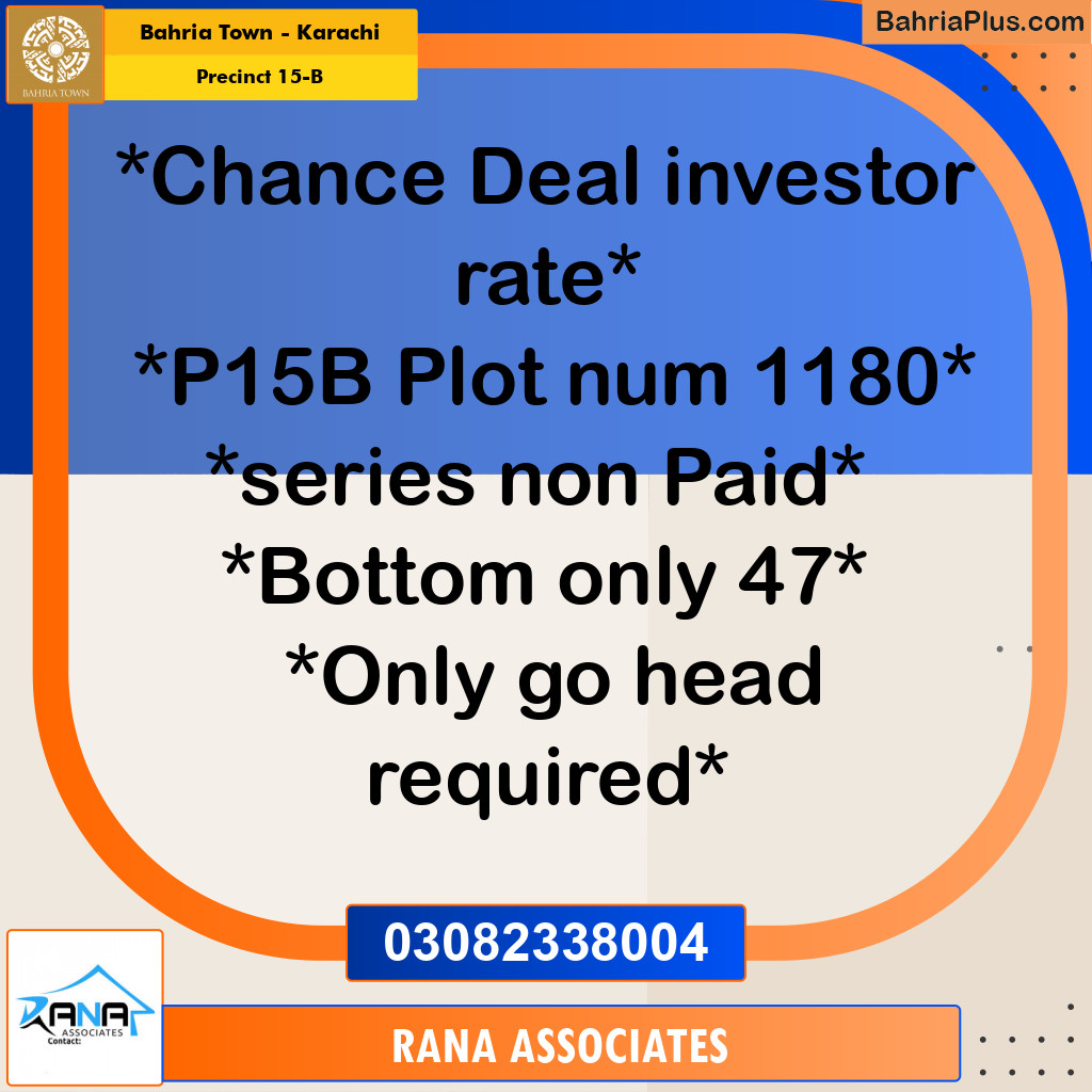 125 Sq. Yards Residential Plot for Sale in Precinct 15-B -  Bahria Town, Karachi - (BP-169877)