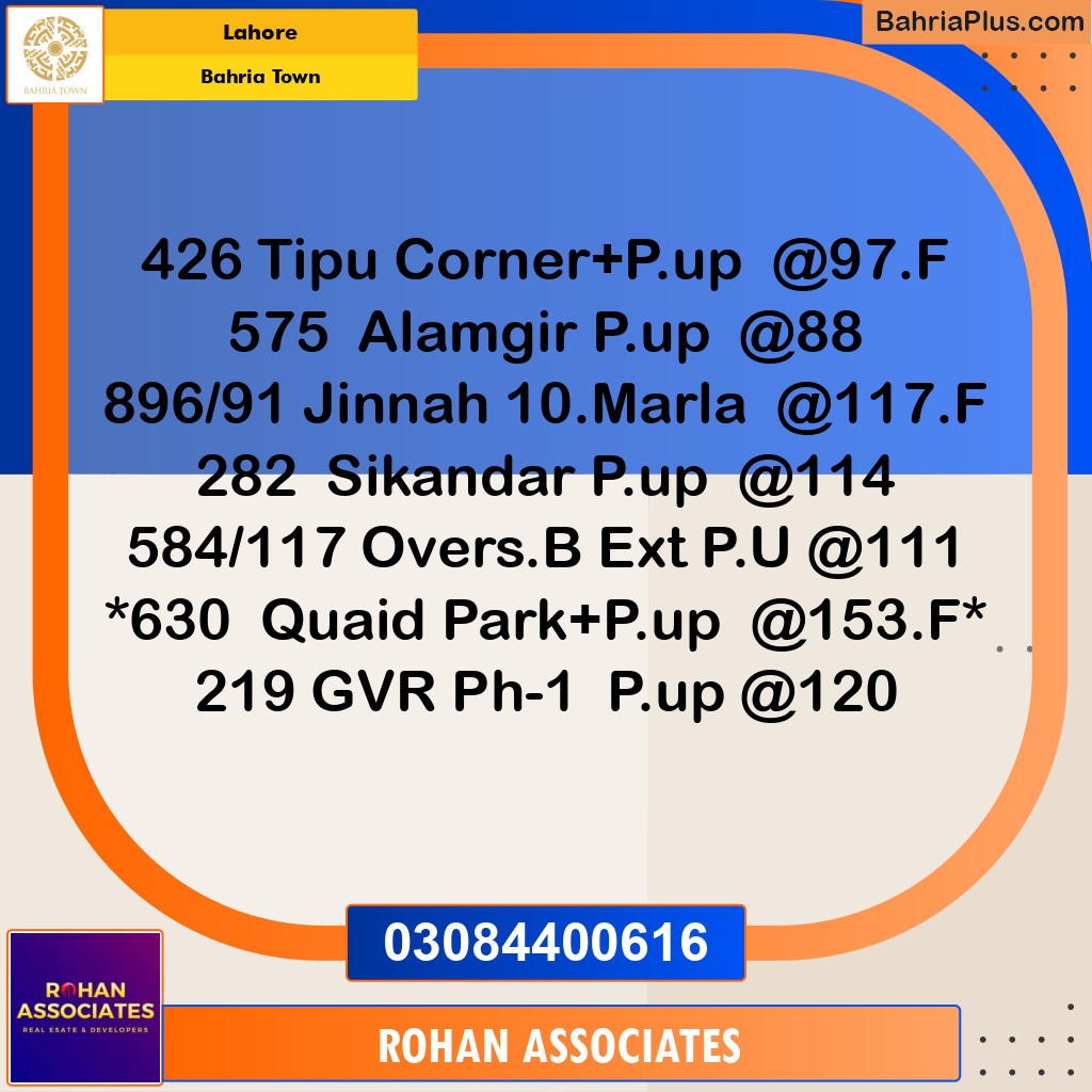 Residential Plot for Sale in Sector F - Sikander Block -  Bahria Town, Lahore - (BP-169982)