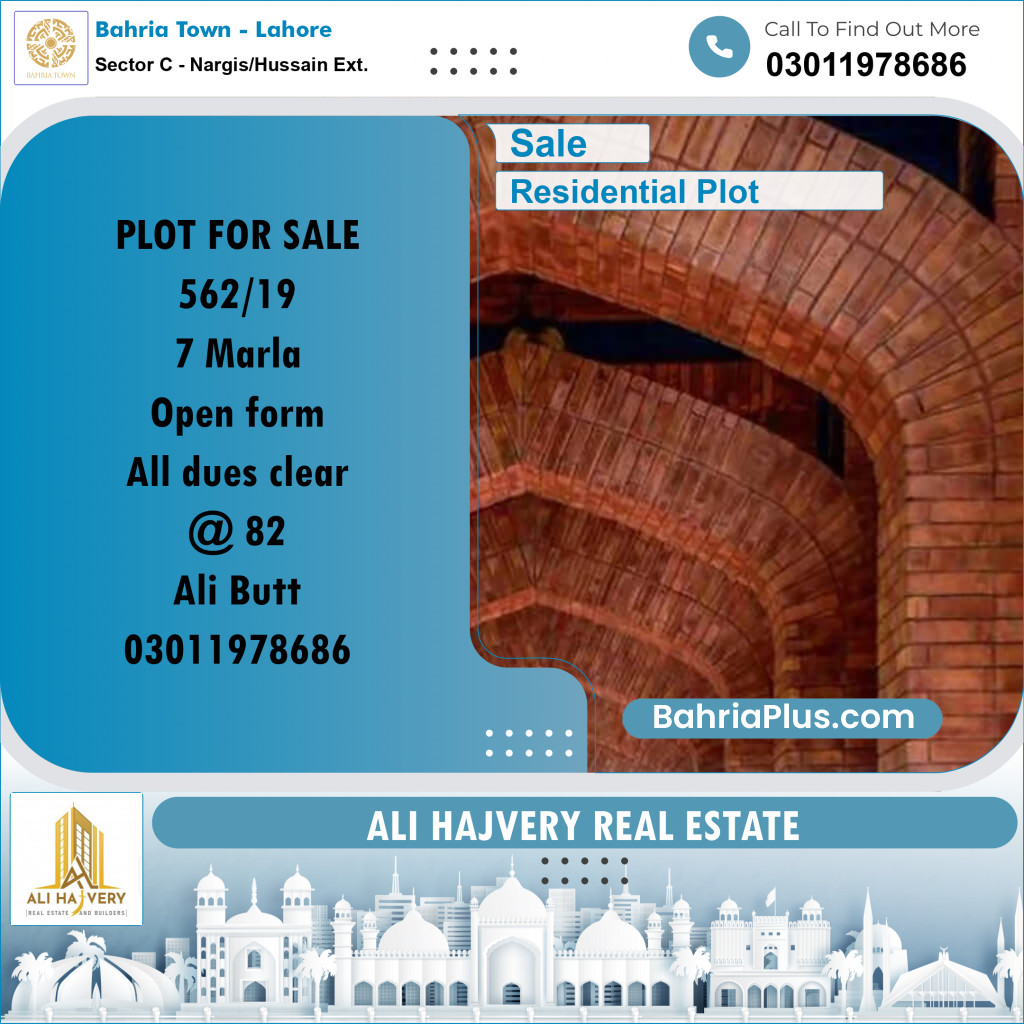 Residential Plot for Sale in Sector C - Nargis/Hussain Ext. -  Bahria Town, Lahore - (BP-170039)