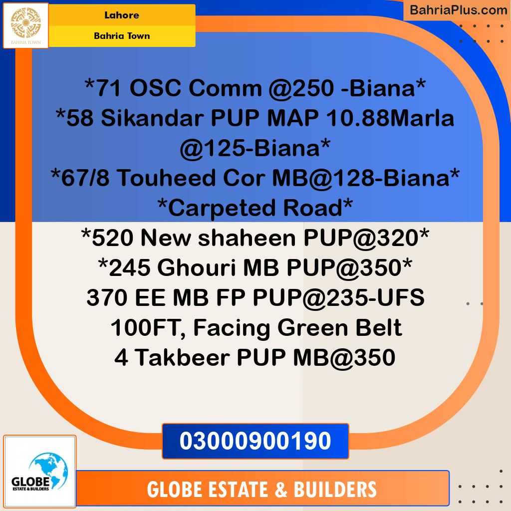 Residential Plot for Sale in Sector F - Sikander Block -  Bahria Town, Lahore - (BP-170050)