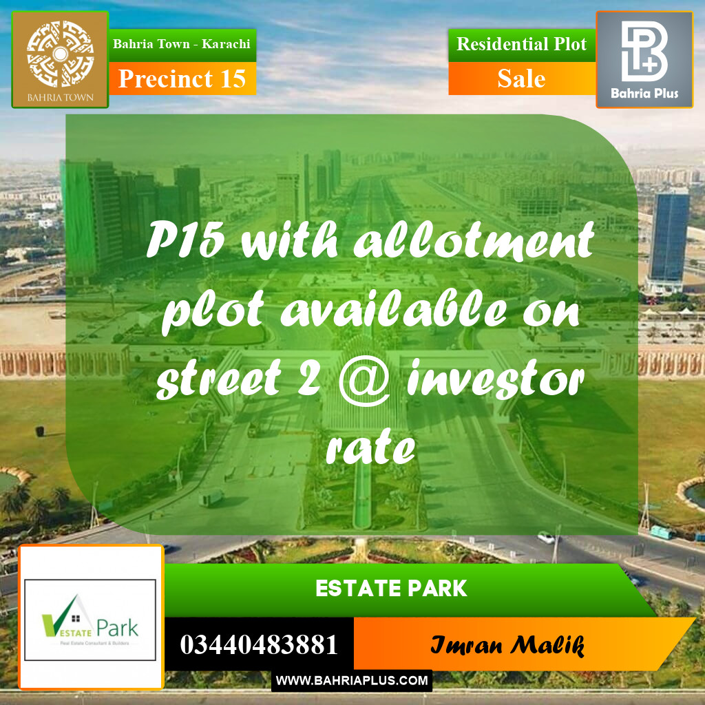 125 Sq. Yards Residential Plot for Sale in Precinct 15 -  Bahria Town, Karachi - (BP-170069)
