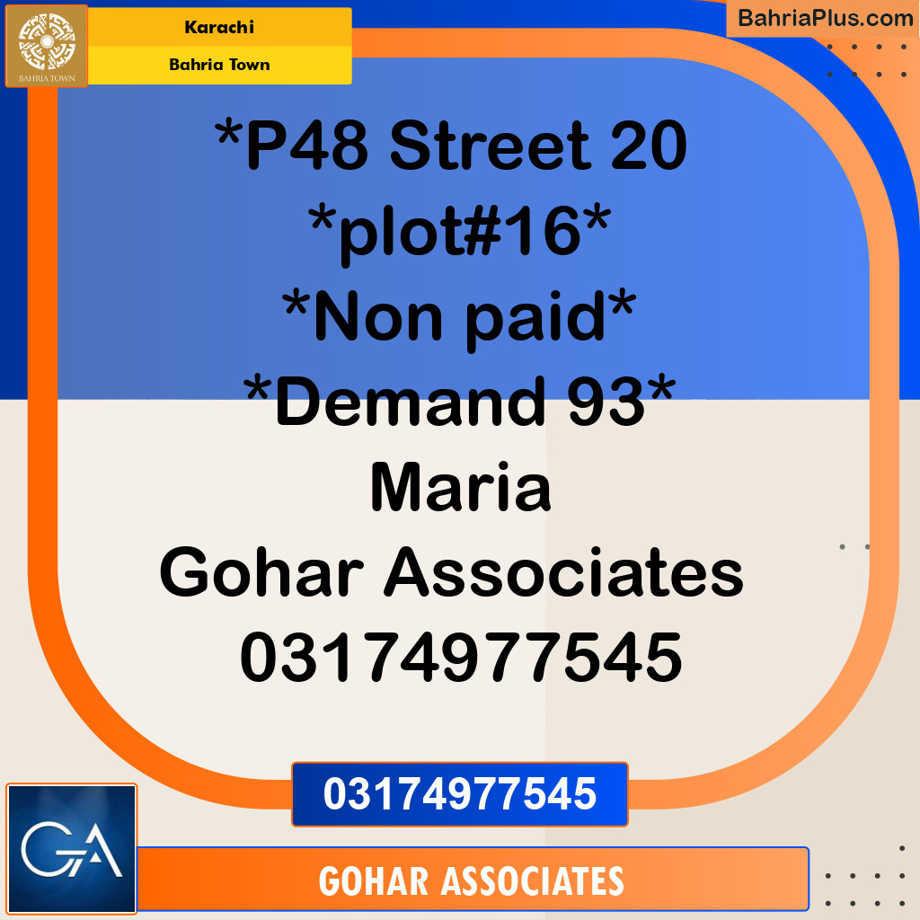 Residential Plot for Sale in Precinct 48 -  Bahria Town, Karachi - (BP-170099)