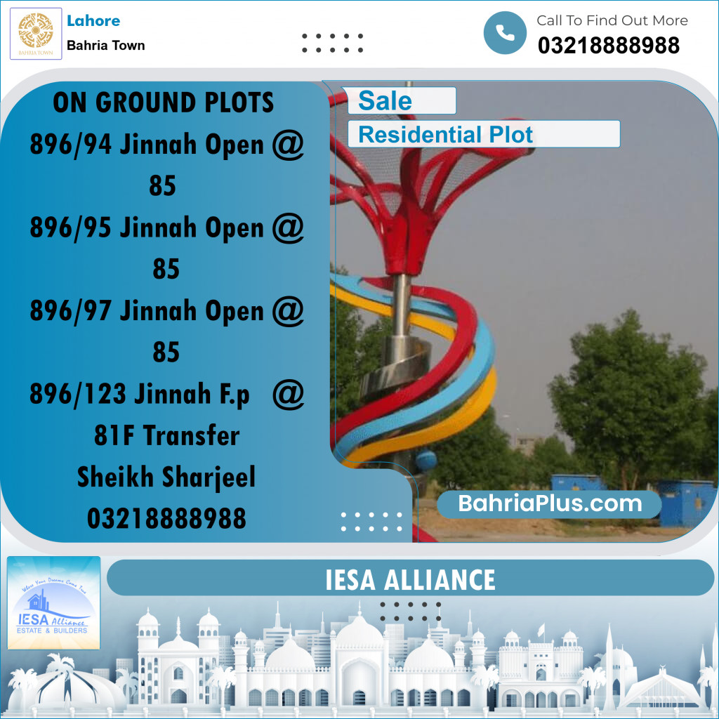 Residential Plot for Sale in Sector E - Jinnah Block -  Bahria Town, Lahore - (BP-170102)