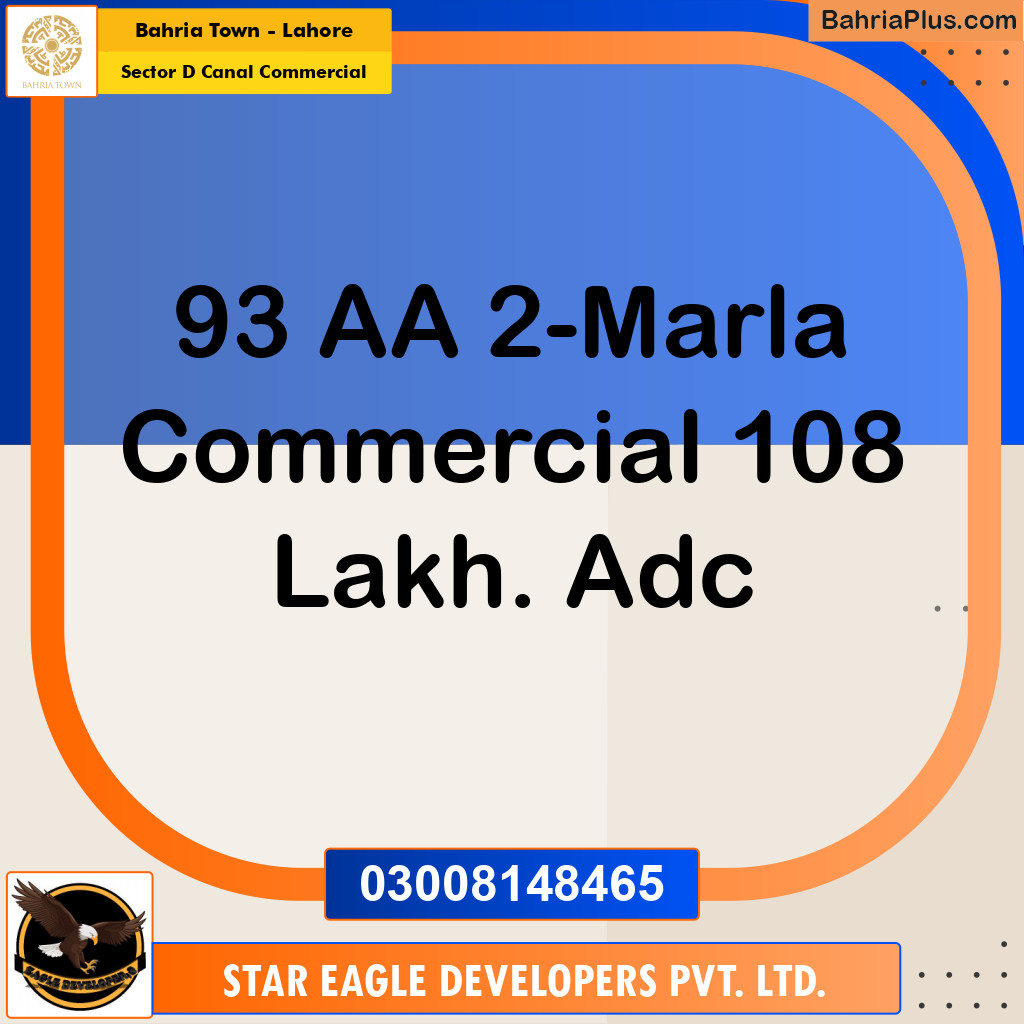 Commercial Plot for Sale in Sector D Canal Commercial -  Bahria Town, Lahore - (BP-170168)