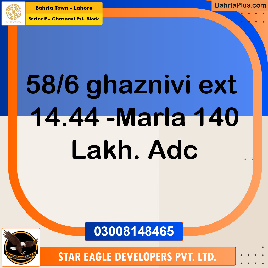 Residential Plot for Sale in Sector F - Ghaznavi Ext. Block -  Bahria Town, Lahore - (BP-170180)