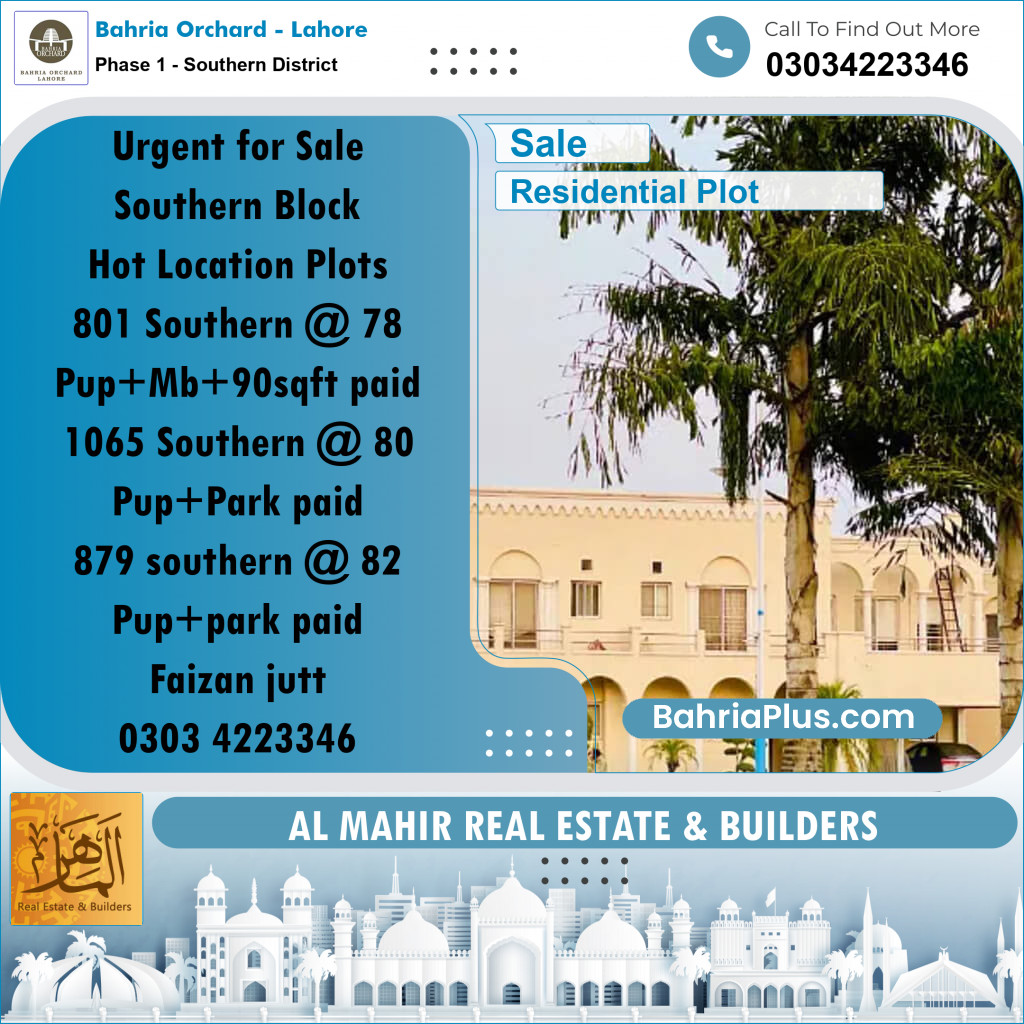 Residential Plot for Sale in Phase 1 - Southern District -  Bahria Orchard, Lahore - (BP-170188)