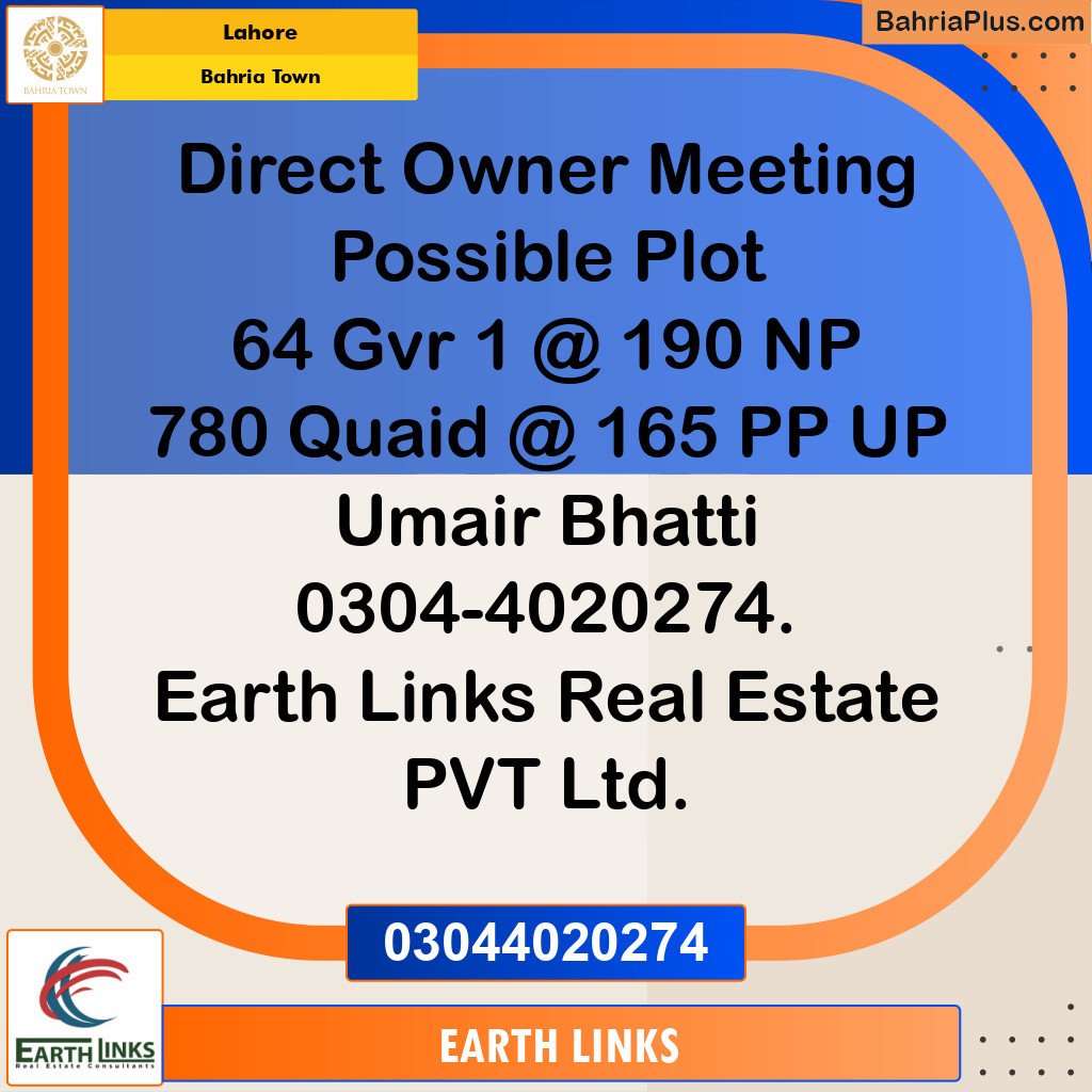 Residential Plot for Sale in Golf Phase 1 -  Bahria Town, Lahore - (BP-170189)