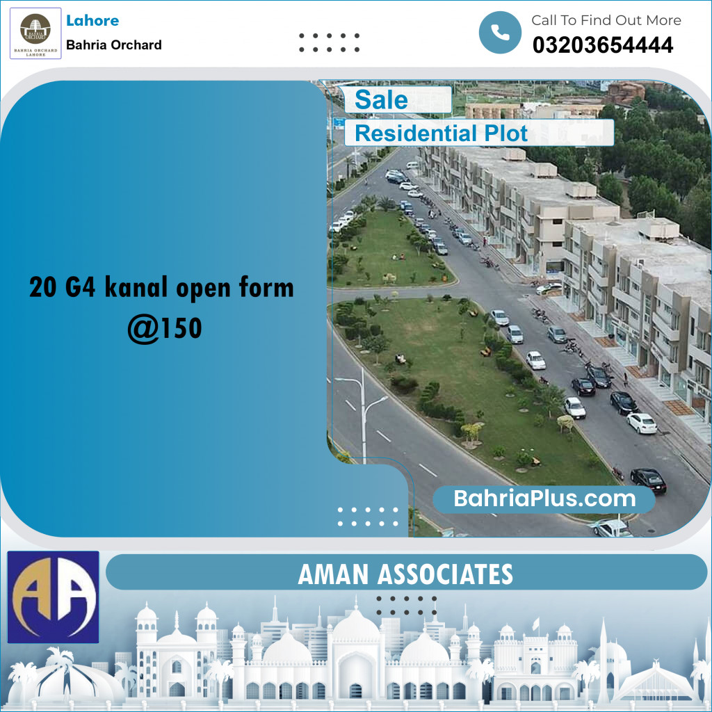 Residential Plot for Sale in Phase 4 - G4 Block -  Bahria Orchard, Lahore - (BP-170191)