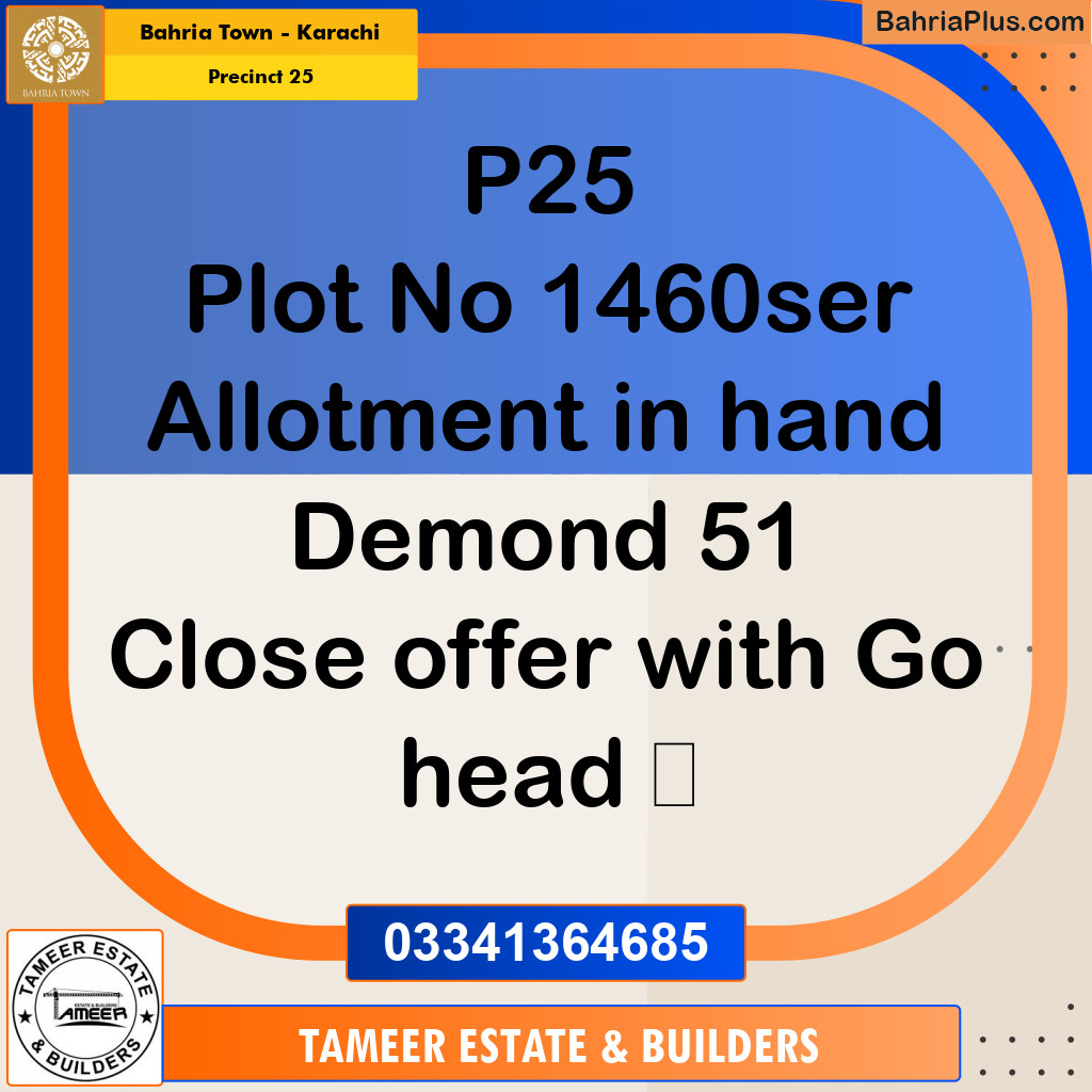 125 Sq. Yards Residential Plot for Sale in Precinct 25 -  Bahria Town, Karachi - (BP-170200)