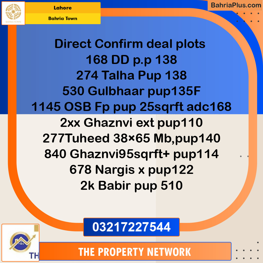 Residential Plot for Sale in Sector D - DD Block -  Bahria Town, Lahore - (BP-170278)