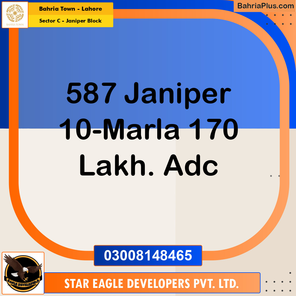 Residential Plot for Sale in Sector C - Janiper Block -  Bahria Town, Lahore - (BP-170319)