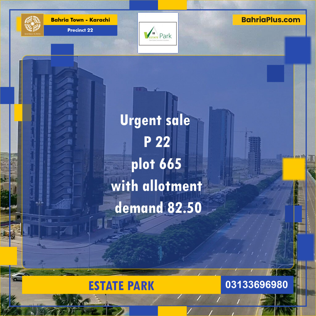 250 Sq. Yards Residential Plot for Sale in Precinct 22 -  Bahria Town, Karachi - (BP-170345)