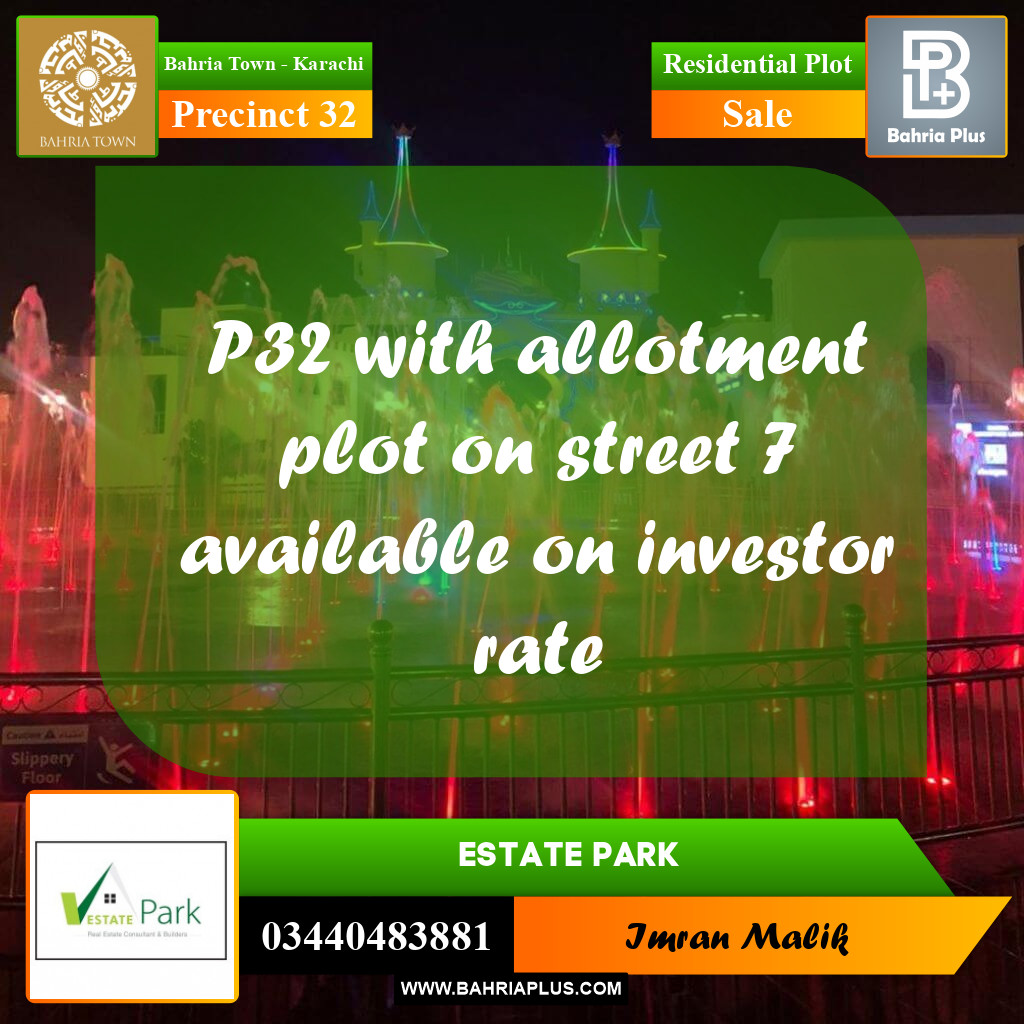 250 Sq. Yards Residential Plot for Sale in Precinct 32 -  Bahria Town, Karachi - (BP-170465)