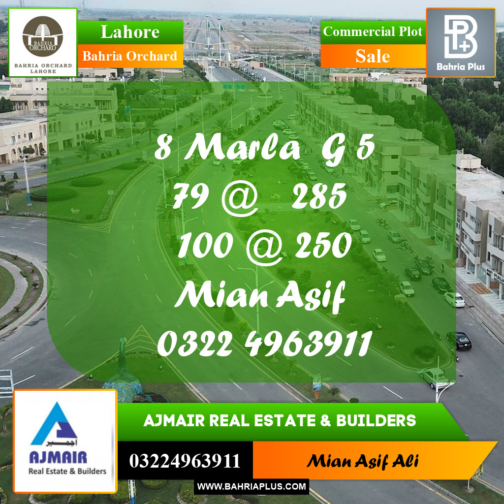 Commercial Plot for Sale in Phase 4 - G5 Block -  Bahria Orchard, Lahore - (BP-170690)