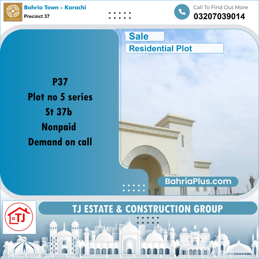 Residential Plot for Sale in Precinct 37 -  Bahria Town, Karachi - (BP-170719)