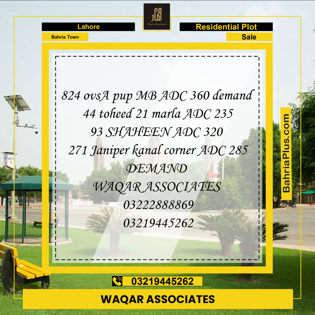 Residential Plot for Sale in Overseas A -  Bahria Town, Lahore - (BP-170734)