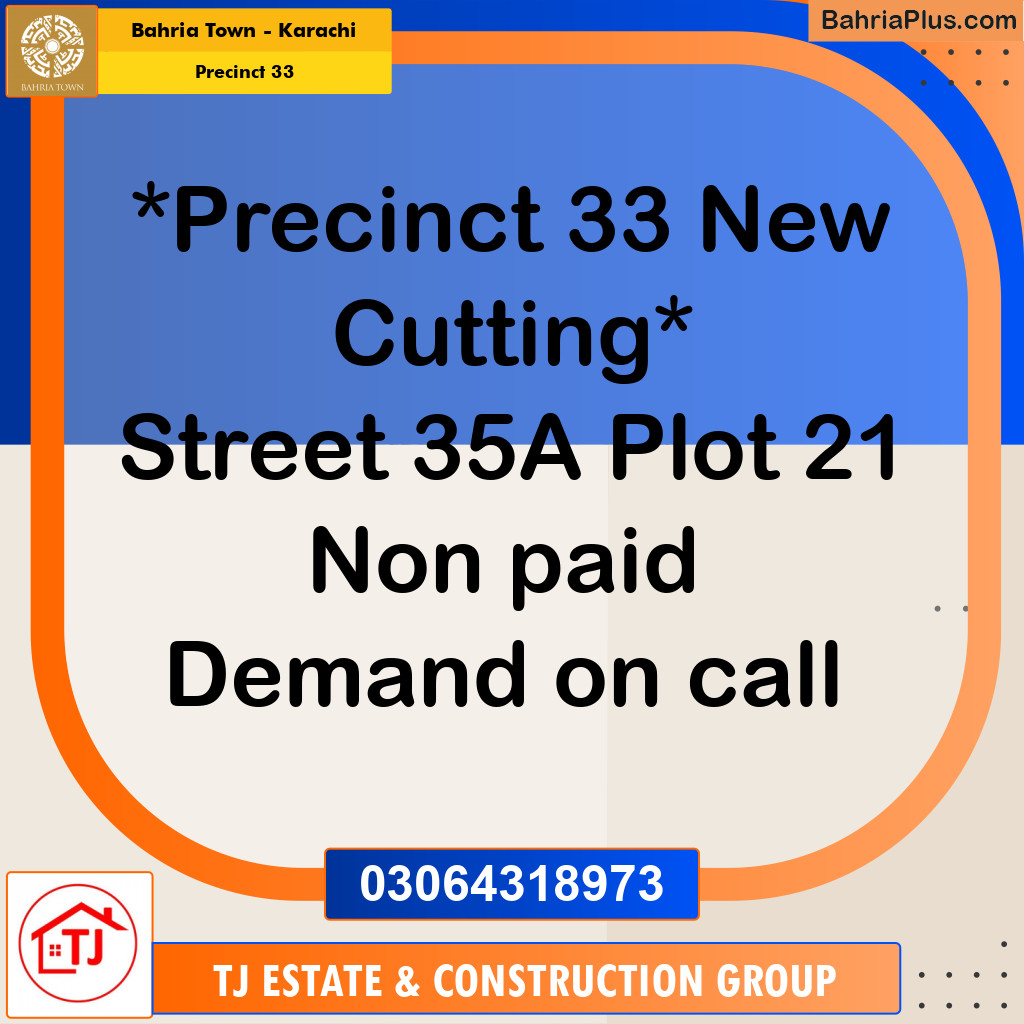 Residential Plot for Sale in Precinct 33 -  Bahria Town, Karachi - (BP-170751)
