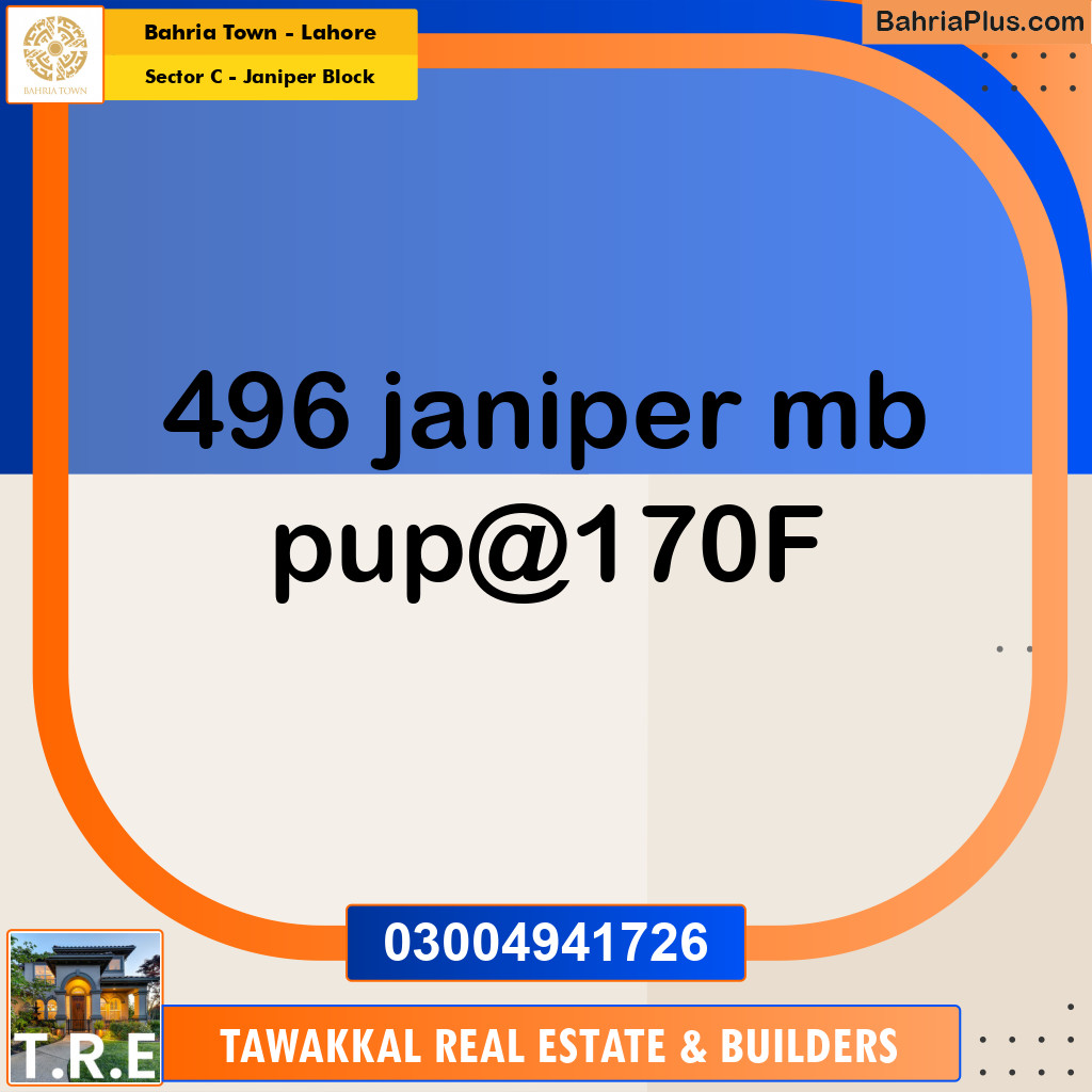 Residential Plot for Sale in Sector C - Janiper Block -  Bahria Town, Lahore - (BP-170774)