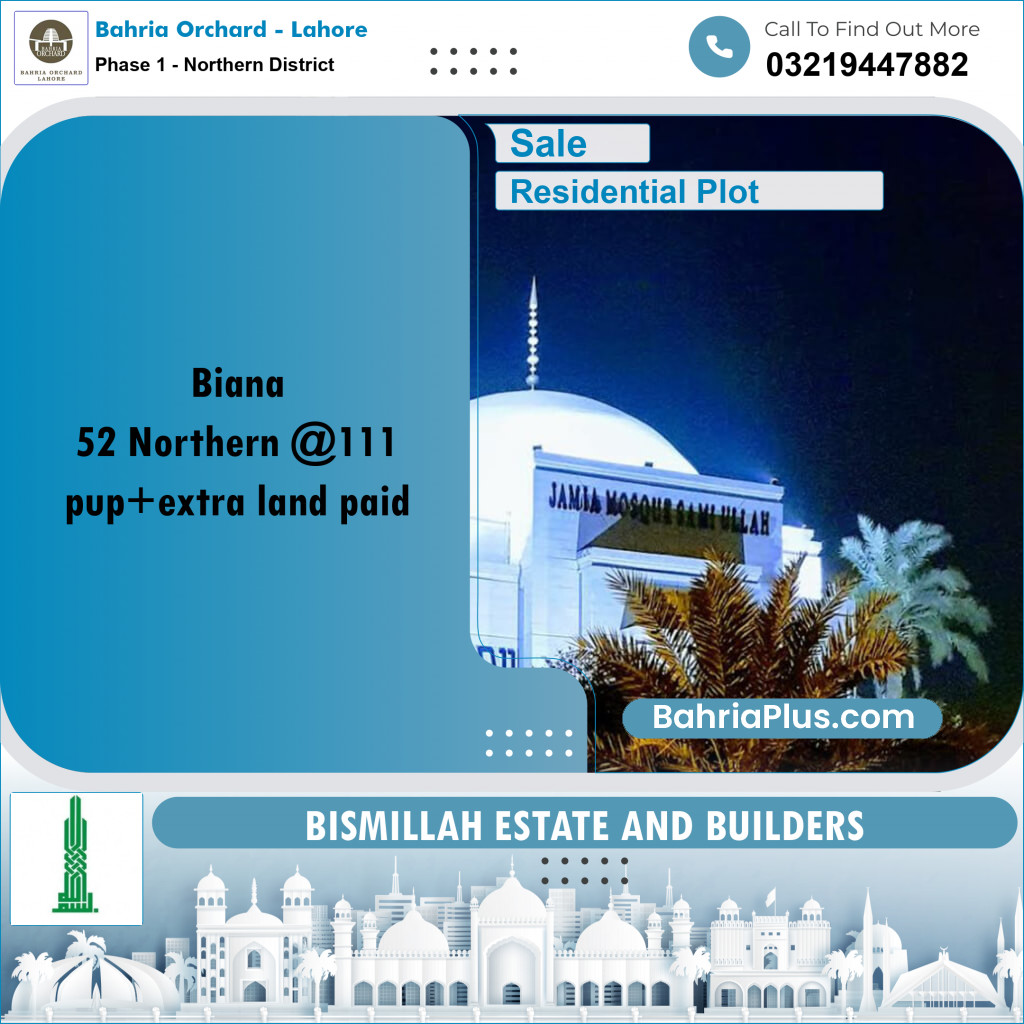 Residential Plot for Sale in Phase 1 - Northern District -  Bahria Orchard, Lahore - (BP-170916)