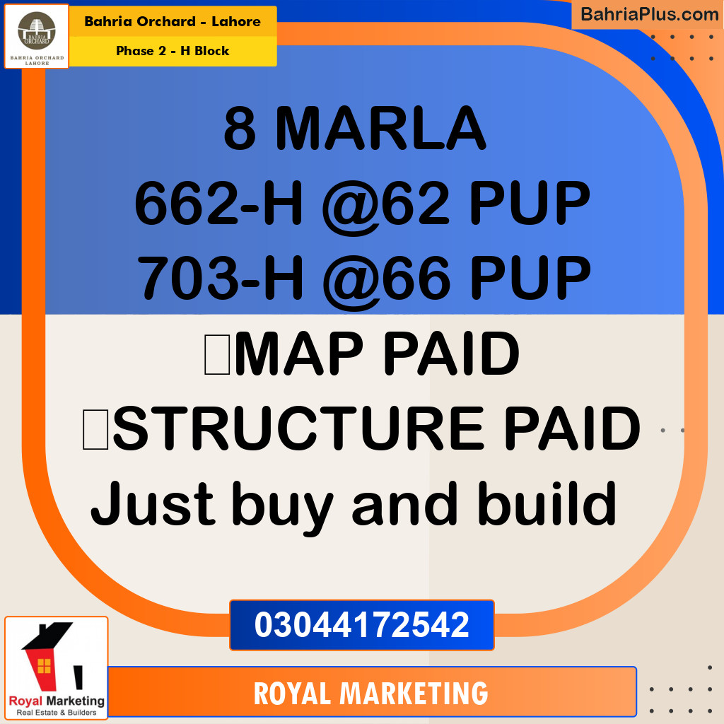 Residential Plot for Sale in Phase 2 - H Block -  Bahria Orchard, Lahore - (BP-170940)