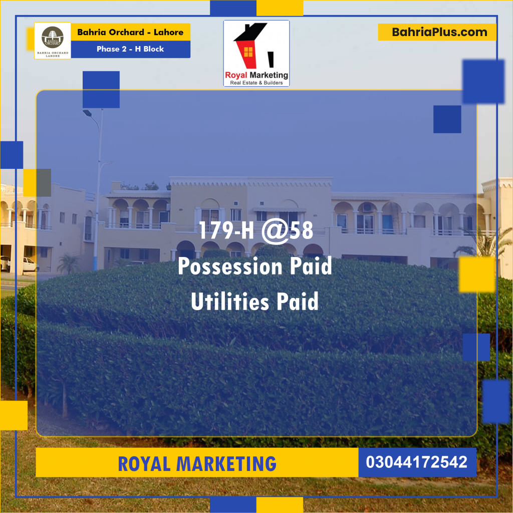 Residential Plot for Sale in Phase 2 - H Block -  Bahria Orchard, Lahore - (BP-170951)