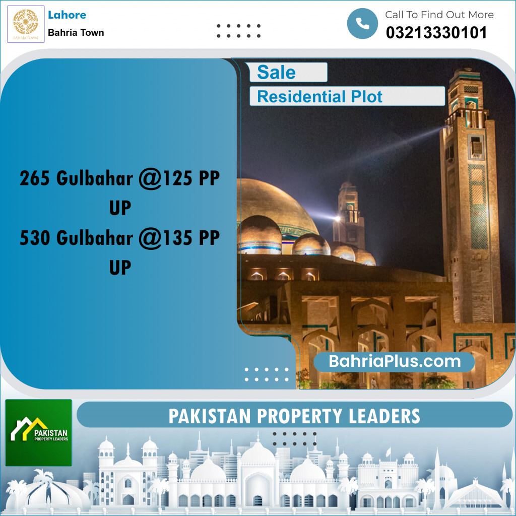 Residential Plot for Sale in Sector C - Gulbahar Block -  Bahria Town, Lahore - (BP-170958)