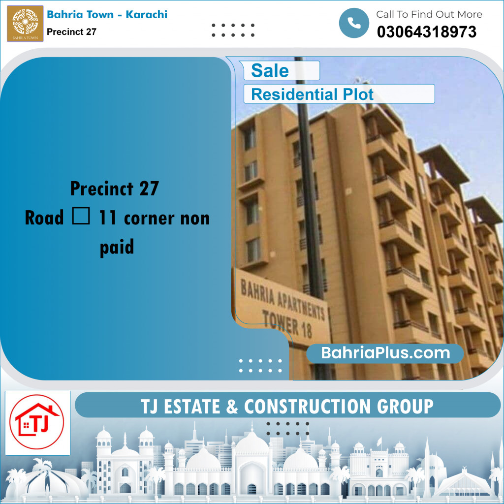 Residential Plot for Sale in Precinct 27 -  Bahria Town, Karachi - (BP-170979)
