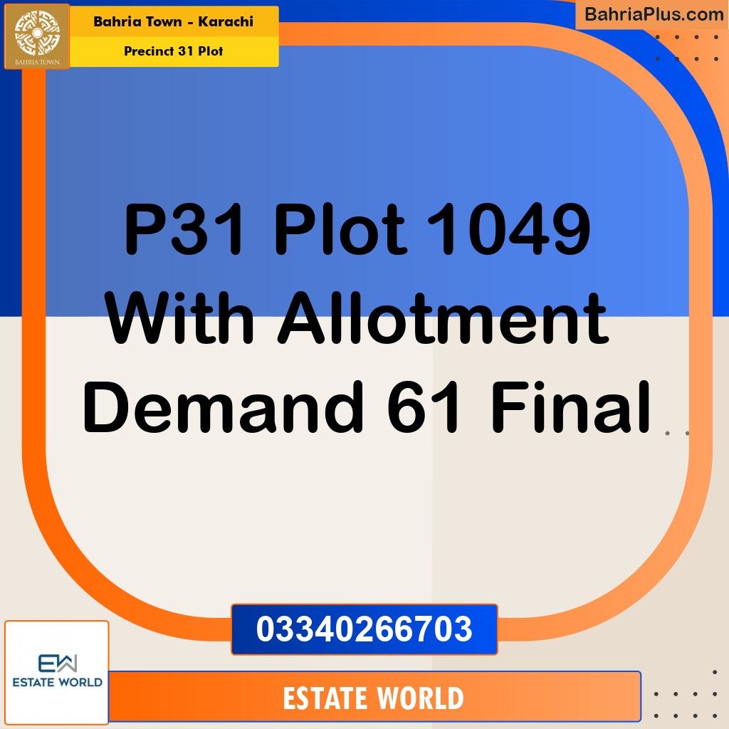 Residential Plot for Sale in Precinct 31 Plot -  Bahria Town, Karachi - (BP-170988)