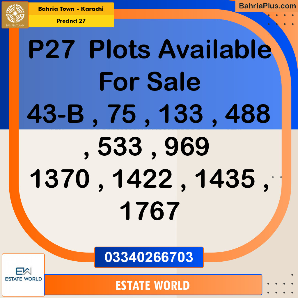 Residential Plot for Sale in Precinct 27 -  Bahria Town, Karachi - (BP-170993)