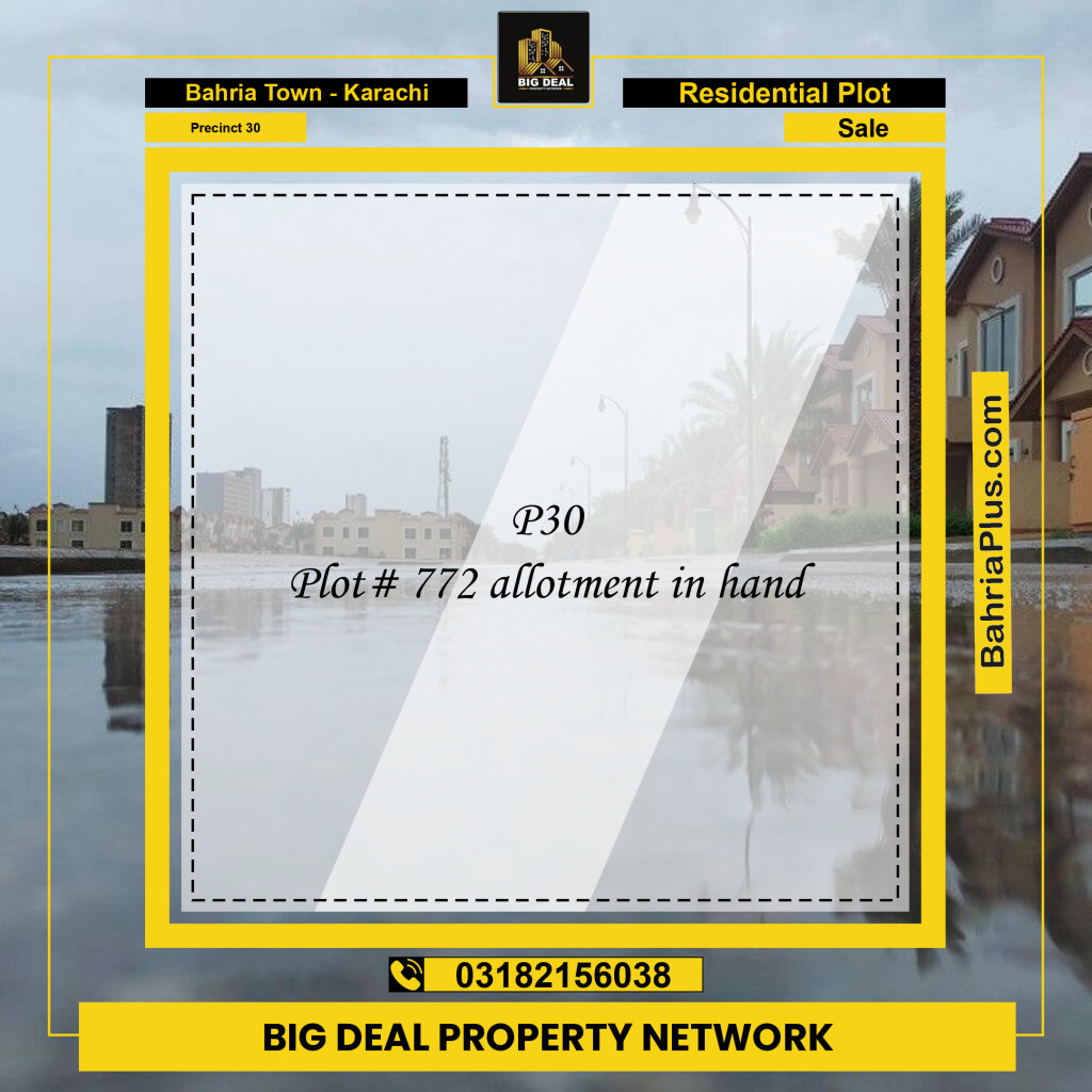 250 Sq. Yards Residential Plot for Sale in Precinct 30 -  Bahria Town, Karachi - (BP-171022)