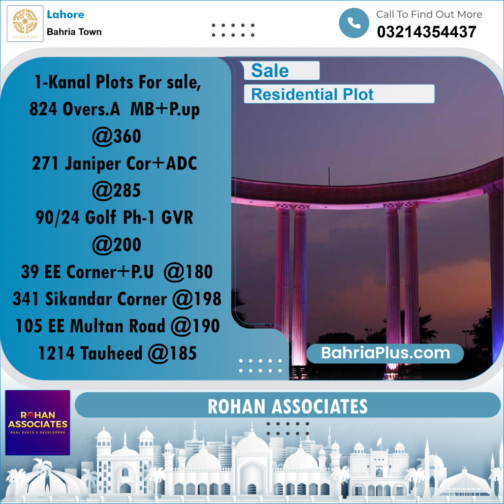 Residential Plot for Sale in Overseas A -  Bahria Town, Lahore - (BP-171046)