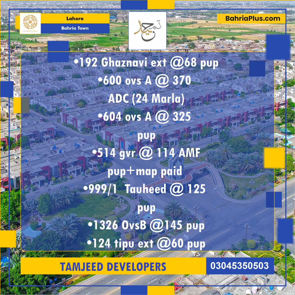 Residential Plot for Sale in Sector F - Ghaznavi Ext. Block -  Bahria Town, Lahore - (BP-171056)