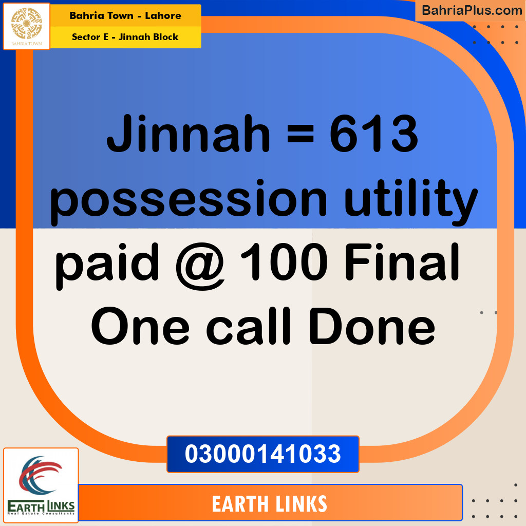 Residential Plot for Sale in Sector E - Jinnah Block - Bahria Town, Lahore - (BP-171097)