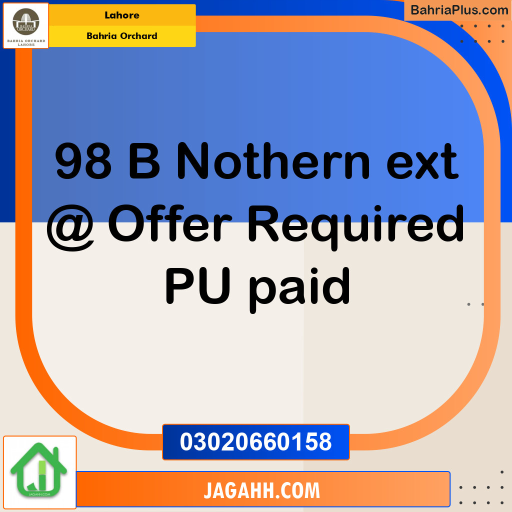 Residential Plot for Sale in Phase 1 - Northern District Ext. -  Bahria Orchard, Lahore - (BP-171130)