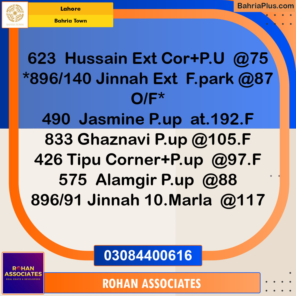 Residential Plot for Sale in Sector F - Alamgir Block - Bahria Town, Lahore - (BP-171144)