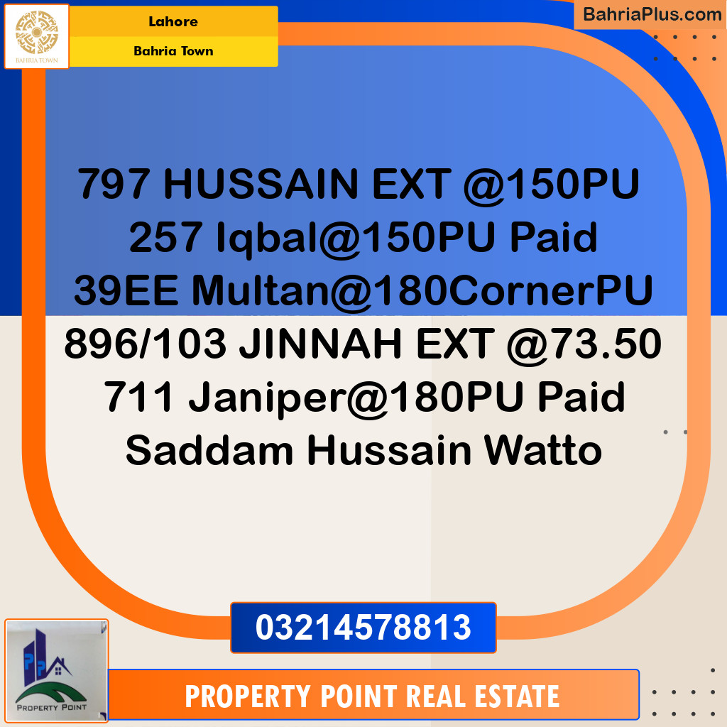 Residential Plot for Sale in Sector C - Nargis/Hussain Ext. -  Bahria Town, Lahore - (BP-171151)