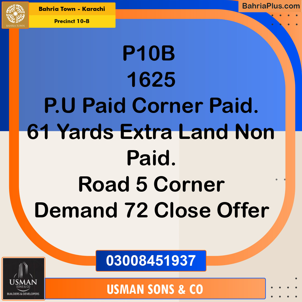 125 Sq. Yards Residential Plot for Sale in Precinct 10-B -  Bahria Town, Karachi - (BP-171165)