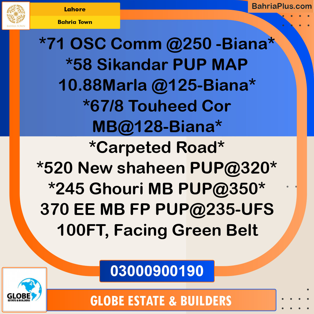 Residential Plot for Sale in Overseas C Commercial - Bahria Town, Lahore - (BP-171250)