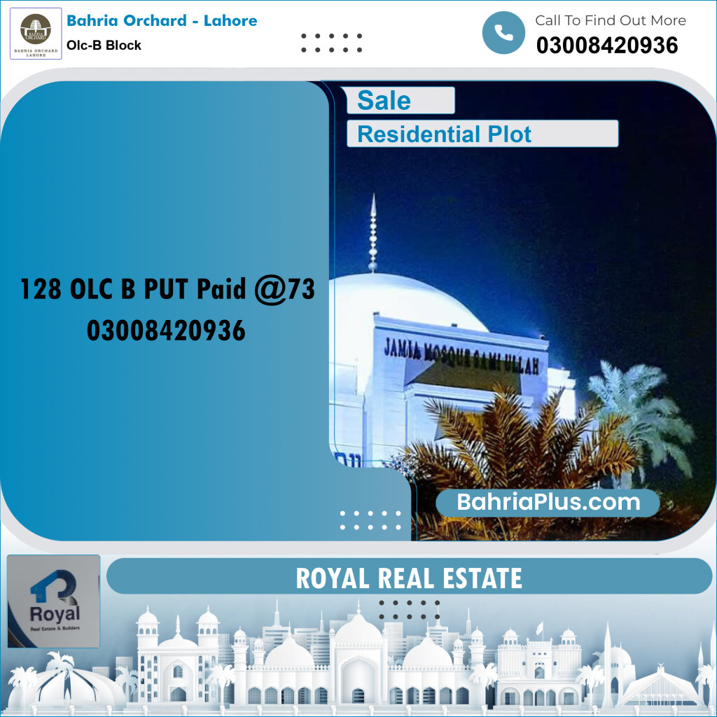 Residential Plot for Sale in OLC-B Block -  Bahria Orchard, Lahore - (BP-171284)