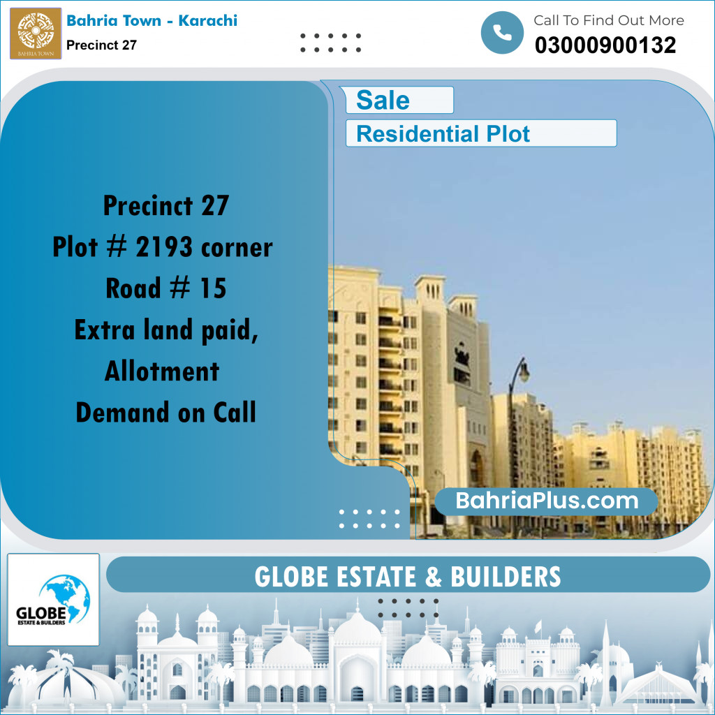 Residential Plot for Sale in Precinct 27 -  Bahria Town, Karachi - (BP-171286)