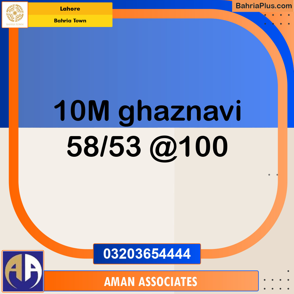 Residential Plot for Sale in Sector F - Ghaznavi Block - Bahria Town, Lahore - (BP-171303)