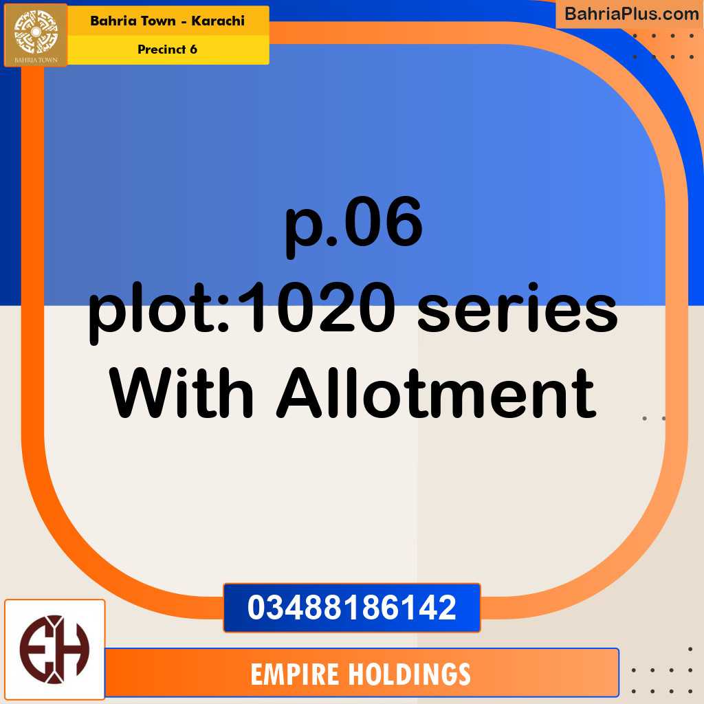 250 Sq. Yards Residential Plot for Sale in Precinct 6 -  Bahria Town, Karachi - (BP-171312)