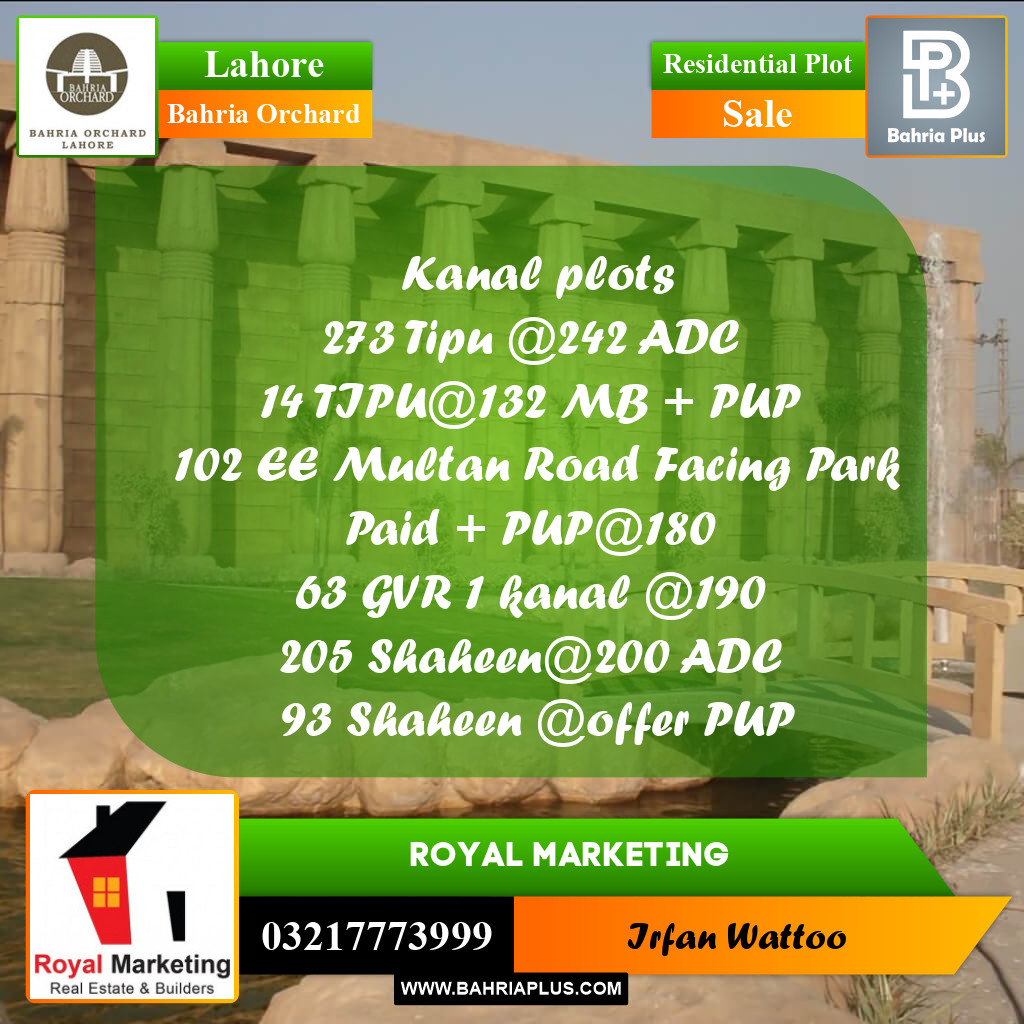Residential Plot for Sale in Bahria Orchard, Lahore - (BP-171322)