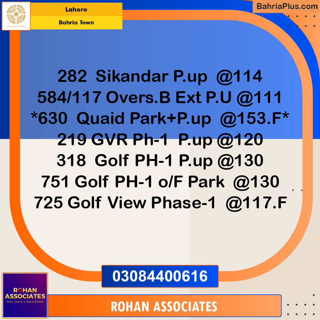 Residential Plot for Sale in Golf Phase 1 - Bahria Town, Lahore - (BP-171384)
