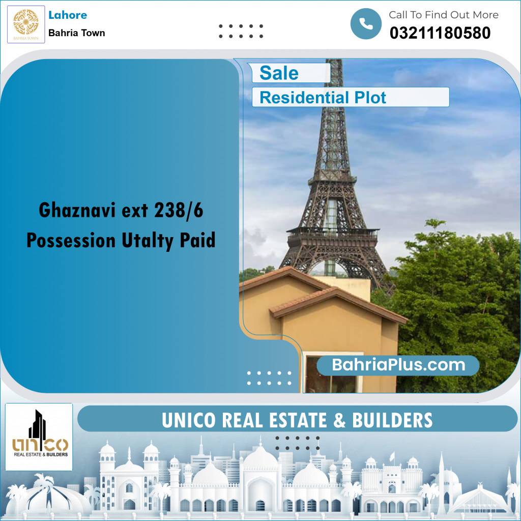 Residential Plot for Sale in Sector F - Ghaznavi Ext. Block - Bahria Town, Lahore - (BP-171403)