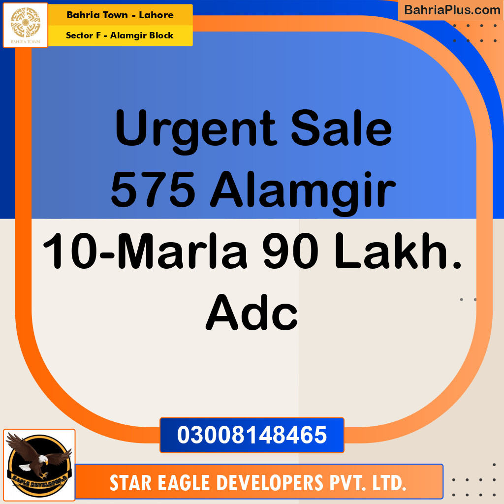 Residential Plot for Sale in Sector F - Alamgir Block -  Bahria Town, Lahore - (BP-171409)