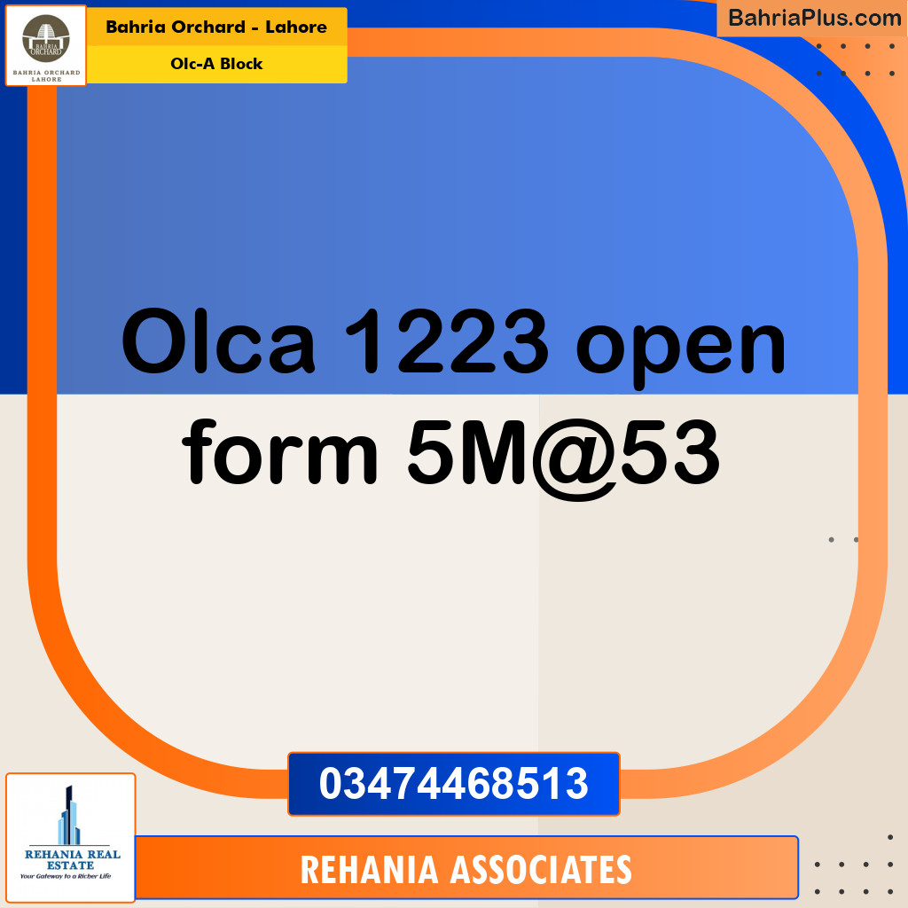 Residential Plot for Sale in OLC-A Block -  Bahria Orchard, Lahore - (BP-171430)