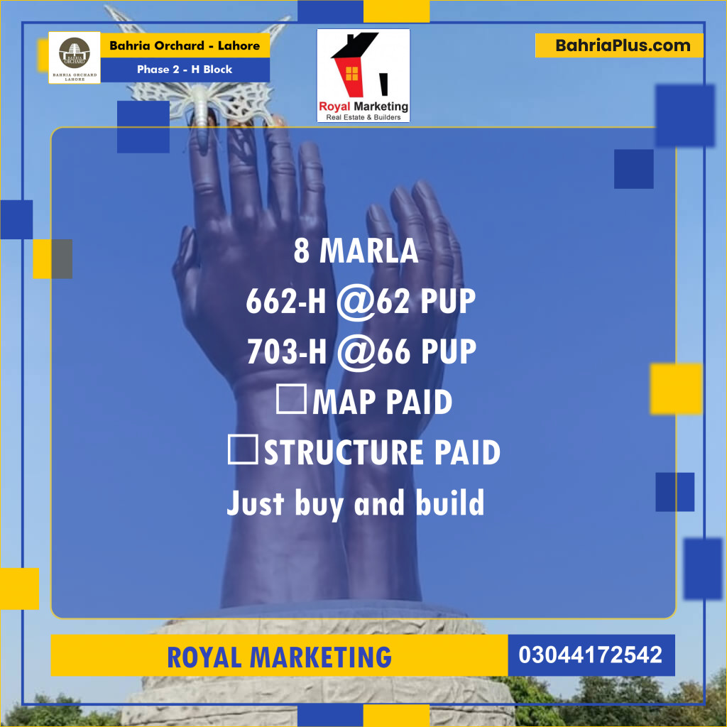 Residential Plot for Sale in Phase 2 - H Block -  Bahria Orchard, Lahore - (BP-171464)