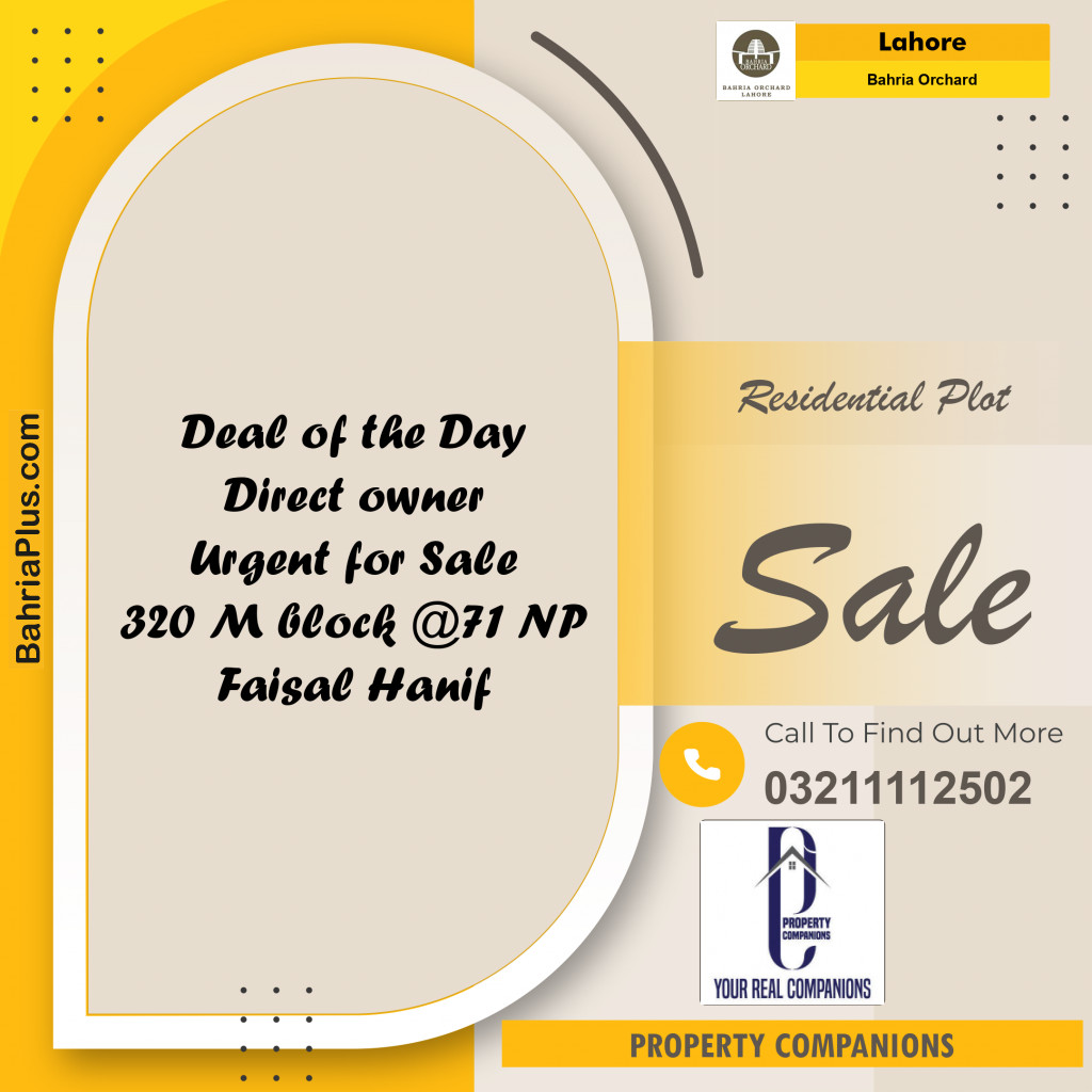 Residential Plot for Sale in Phase 2 - M Block - Bahria Orchard, Lahore - (BP-171547)