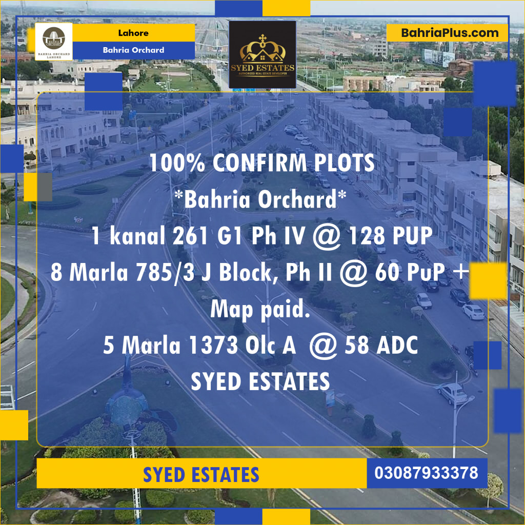 Residential Plot for Sale in Phase 2 - J Block -  Bahria Orchard, Lahore - (BP-171610)
